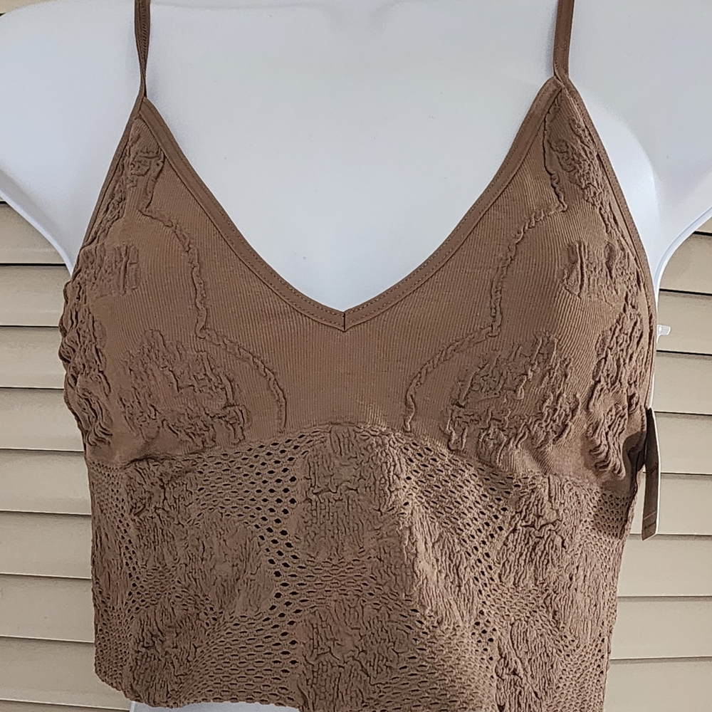 Free People Lace Tank in Brown - Picture 2 of 3